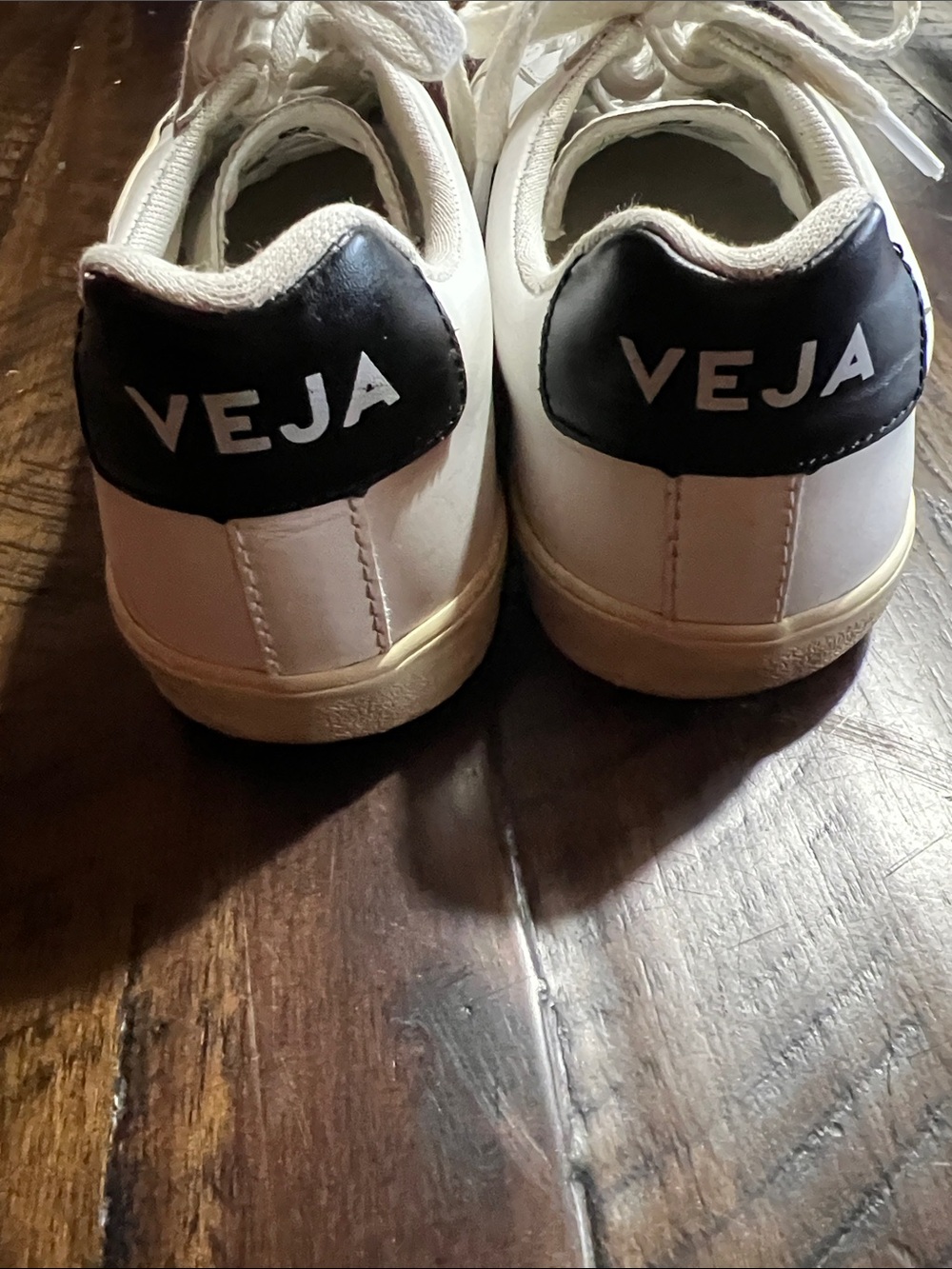 Veja White Leather Sneakers with Black V Logo Detail size 7 - Picture 5 of 15